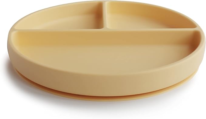 mushie Silicone Suction Plate | BPA-Free Non-Slip Design (Daffodil)
