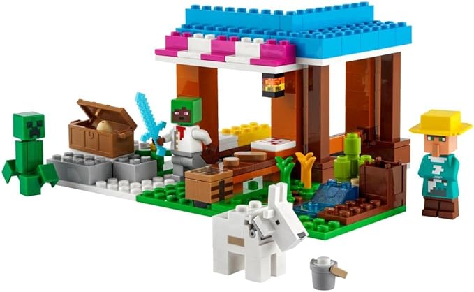 LEGO® Minecraft® The Bakery 21184 Building Kit; Fun Gaming Toy with a Villager and a Creeper™;for Kids Aged 8+