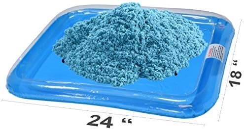 Blue 5 Pound Refill Pack - Including: 5 Pounds Moldable Indoor Play Sand, Storage Container and Inflatable Sandbox