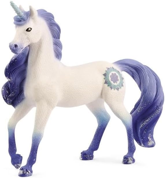 Schleich bayala, Unicorn Toys for Girls and Boys, Mandala Unicorn Stallion Unicorn Figurine, Purple, Ages 5+
