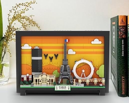 TUTU&LELE Postcard Paris, 3D Wall Art Craft Kit, Wall Art Architecture Skyline Model Kit, Office Home Décor, Architecture Building Blocks for Adults and Kids (598Pieces)