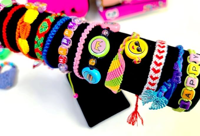 Lreyrous Kids DIY Hand Rope Weaving Kit Personalized Fashion with Braider 4PCS Friendship Bracelet Kit Birthday Gift Holiday Gift Suitable for Children Over 6 Years Old