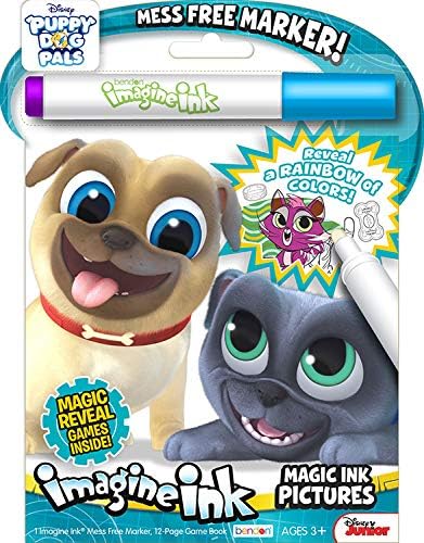 Disney Magic Ink Coloring Book Set for Girls Toddlers Kids - Bundle of 3 Imagine Ink Books Featuring Disney Junior Vampirina, Puppy Dog Pals, and Nella The Princess Knight with Invisible Ink Pens