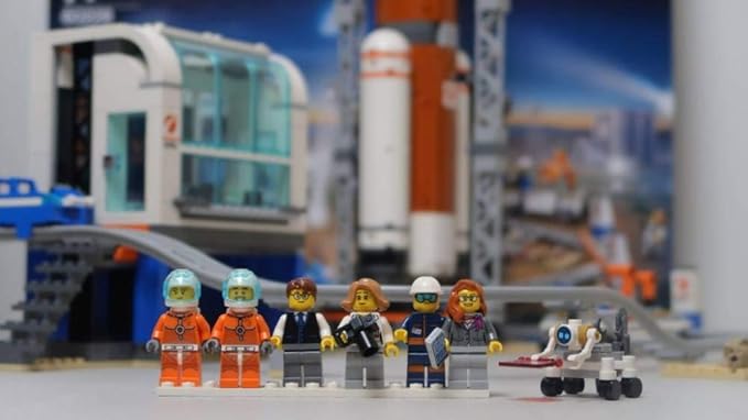 LEGO City Space Deep Space Rocket and Launch Control 60228 Model Rocket Building Kit with Toy Monorail, Control Tower and Astronaut Minifigures, Fun STEM Toy for Creative Play (837 Pieces)