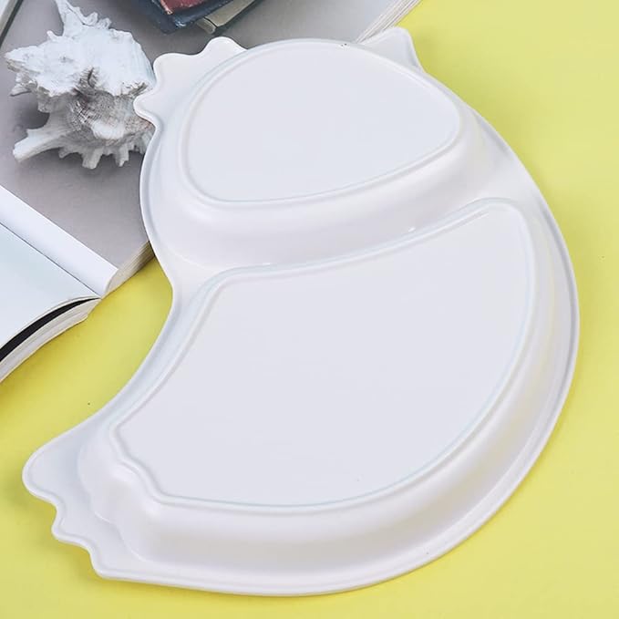 Bamboo Kids Dinnerware Set 5 Pcs Includes Plate Bowl Cup Fork Spoon Perfect for Kids BPA-Free (Chicken)