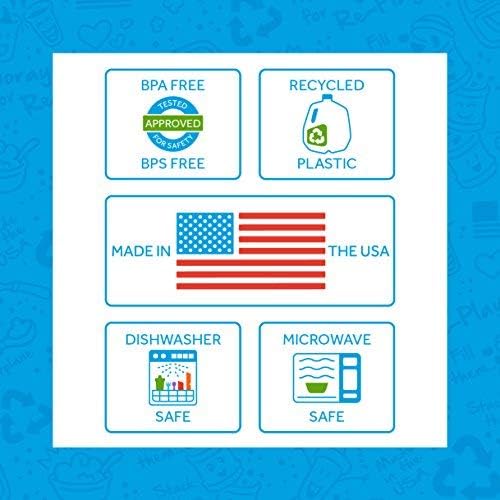 Re-Play Made in USA 12 Oz. Reusable Plastic Bowls, Pack of 3 Without Lid - Dishwasher and Microwave Safe Bowls for Snacks and Everyday Dining - Toddler Bowl Set 5.75" x 5.75" x 2", White