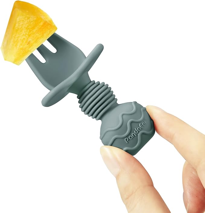 PandaEar 6 Pack Silicone Baby Spoons Self Feeding| Infant Spoons First Stage| Baby Utensils 6-12 Months| Toddler Baby Feeding Spoon | Baby Eating Essentials| Baby Led Weaning Supplies, Onesize