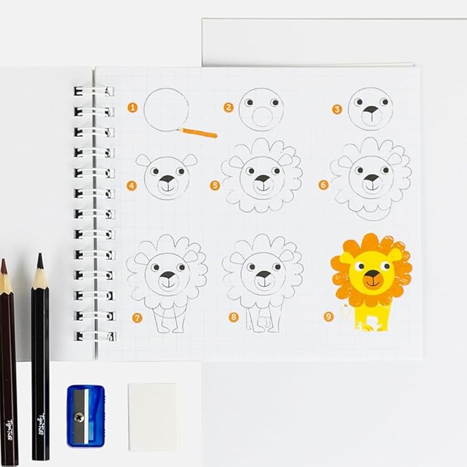 Tiger Tribe: How to Draw - Animals - Creative Artistic Set, Step-by-Step Guide, Color Pencils, Art Sketch Pad, Store Inside Case, Kids Ages 5+