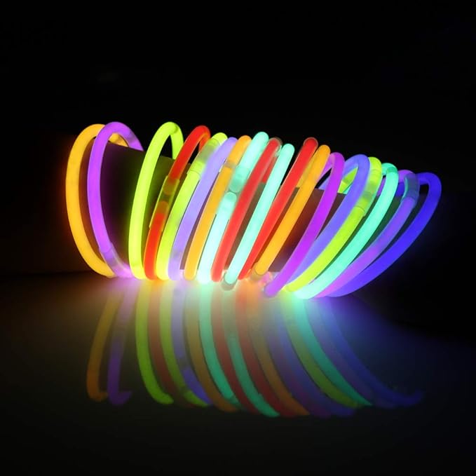 JOYIN 400 Pcs 8" Glowsticks, Bracelets Necklaces, Glow in the Dark Party Favors, Easter, Christmas, Halloween Supplies Pack, Football Party Supplies
