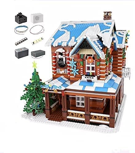 General Jim's Winter Theme Christmas City Building Blocks Set - Musical Christmas Bricks House with Lights - Great Family Build or for Teens and Adults