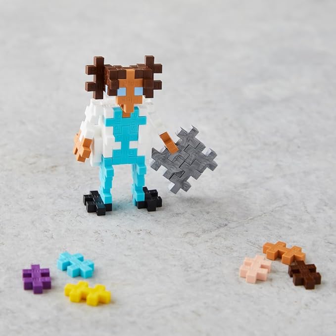 PLUS PLUS 3D Figure Building Block Set, Fun Stem Toys for Kids, 70 Interlocking Pieces - Medical Worker Mini Maker Tube