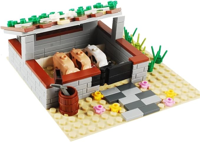 Farm Field Set Building Blocks Plant Animal Crops Building Bricks Kit DIY Building Set Compatible All Major Brands (#C)