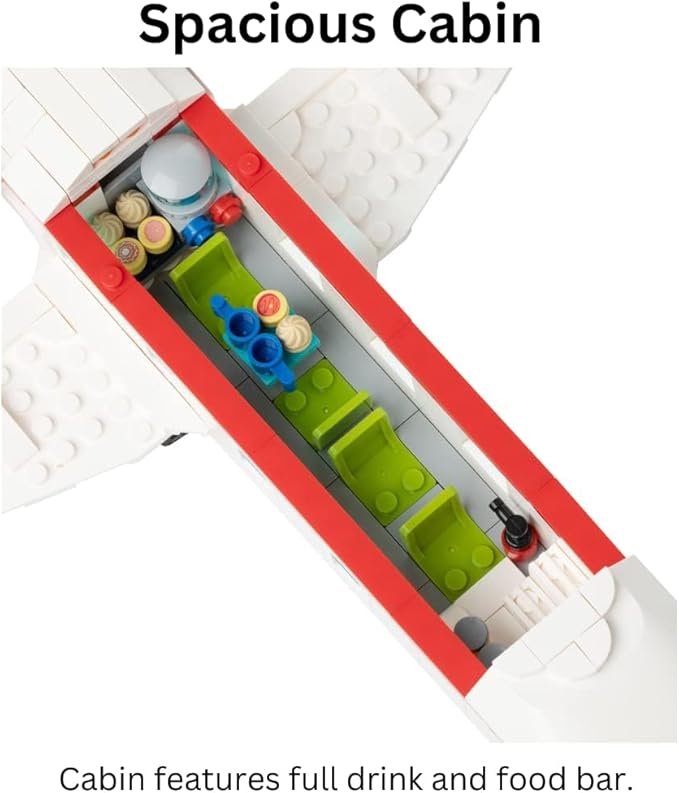 Airplane Building Block Set (633 Pieces). Aviation Series Building Blocks for Kids and Adults