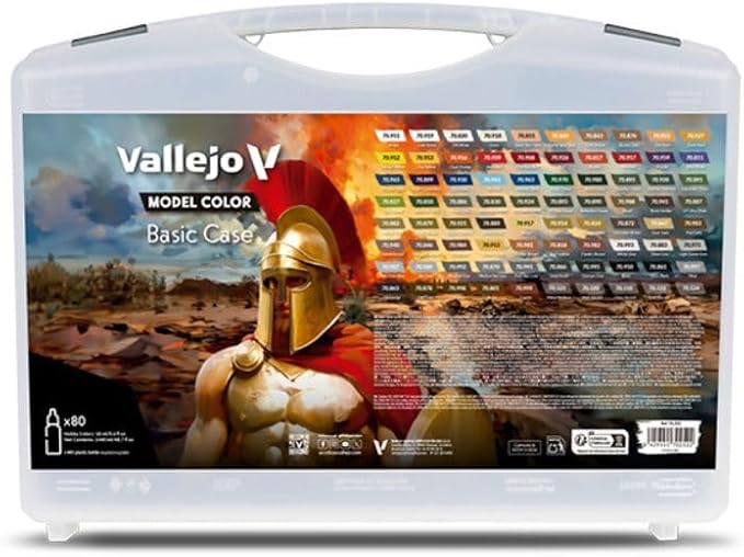 Vallejo - Basic Case | Model Color Range | Modeling Acrylic Paints | 80 Bottles x 18 ml (0.60 fl.oz.)