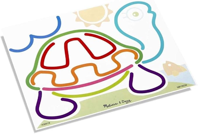 Melissa & Doug Rainbow Cord Picture & Pattern Maker Draw with Cords – 39 Cords, 6 Double-Sided Cards to Trace