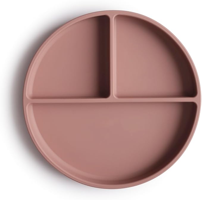 mushie Silicone Suction Plate | BPA-Free Non-Slip Design (Cloudy Mauve)