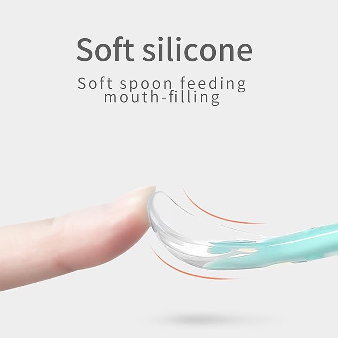 Double Head Baby Silicone Food Spoon (Pink), Baby Fruit Scraping Mud Spoon, Feeding Spoons Training Spoon for Infants, baby led weaning supplies (Pink)