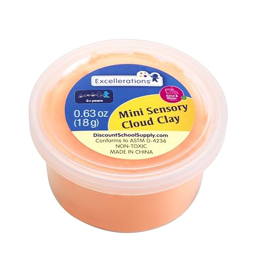 Excellerations Mini Cloud Clay Set of 5, .63 oz Each - Party Favors, Sensory Toys for Kids, Fidget Kit