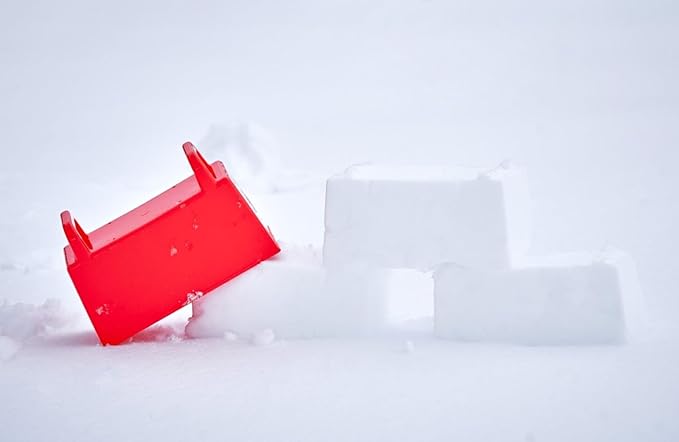 Superio Snow Brick Maker Igloo Fort Block Form Outdoor Winter Snow Toys Sand Castle Building Kit for Adults and Kids Sandbox, Beach, Sand Toys (Red, 2)