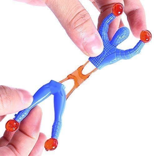 72 Pieces Vinyl Stretchy Sticky Toy Assortment Including Wall Climber Men, Sticky Animals, Large Sticky Hands, Sticky Hammers, Stretchy Flying Frogs and Sticky Frogs
