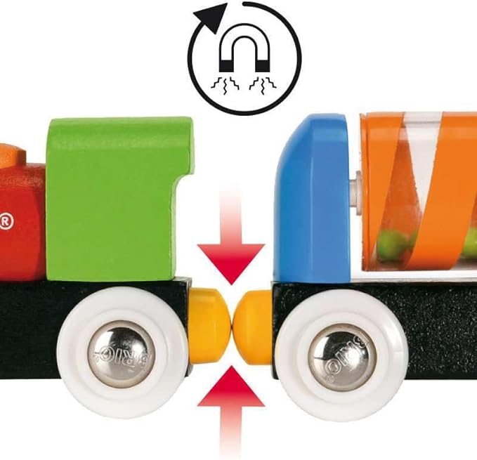 BRIO My First Railway - 33727 Beginner Pack | Engaging Wooden Toy Train Set for Toddlers Age 18 Months and Up | FSC-Certified Materials | Compatible with All My First Railway and BRIO World Toys