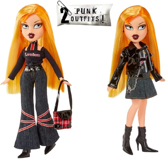 Bratz Pretty ‘N’ Punk Cloe Fashion Doll with 2 Outfits and Suitcase, Collectors Ages 6 7 8 9 10+