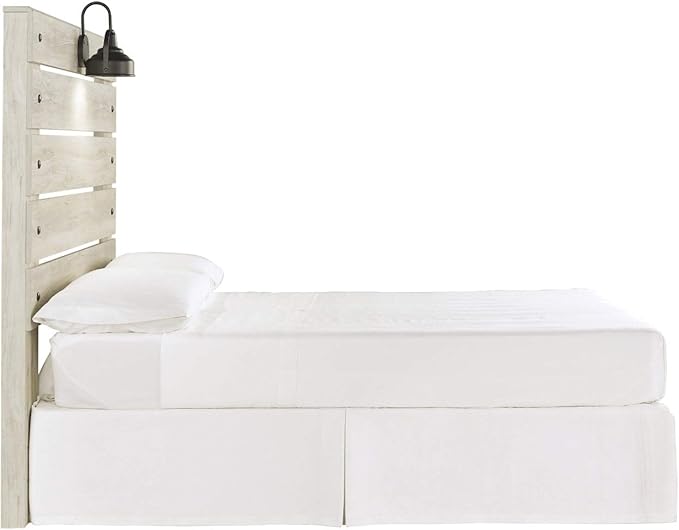 Signature Design by Ashley Adjustable Metal Bolt on Bed Base Frame with Protective Floor Glides, Queen, Black