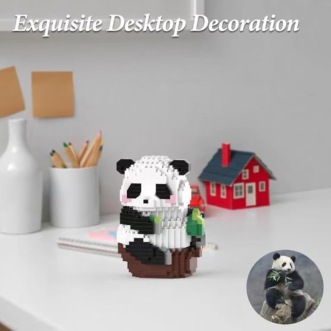 Mini Building Blocks- Leaning Panda, Party Favors- Micro Blocks Panda Toy for Kids 6 7 8 9 10+, Mini Blocks Building Sets for Adults, Easter/Birthday for Boys and Girls(610PCS)