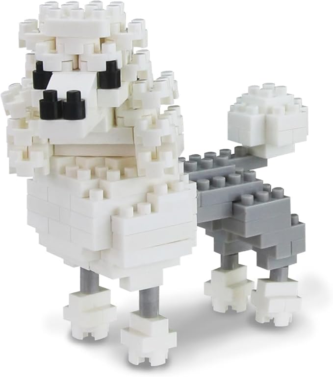 BOROLA Pet Dog Building Blocks Set Educational Toy Realistic Fun Animal Assembly Kit Toys Games(Poodle Blocks)