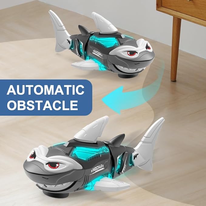 Electric RC Shark Fish Toys with Light & Spray Water Function for 0-3 Year olds Kid Boys Girls,Children's Toy forBathrooms,Christmas and Birthday Gift. (Black)
