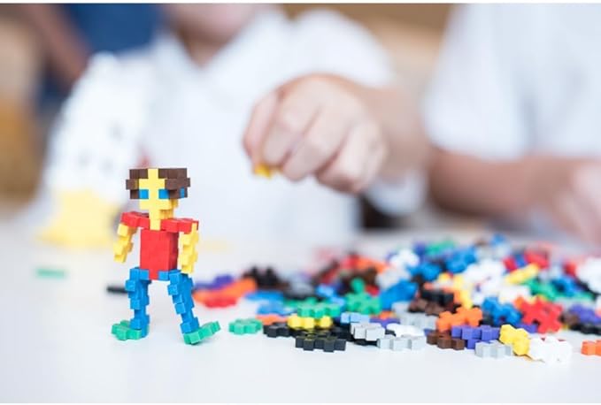 PLUS PLUS - Open Play Set - 600 Piece - Basic Color Mix, Construction Building Stem Toy, Interlocking Mini Puzzle Blocks for Kids