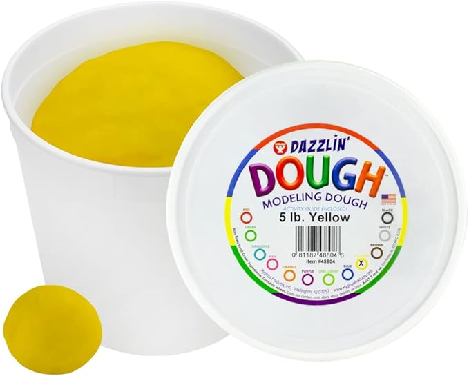 Hygloss Play Modeling Dough - Yellow Dough Unscented - Safe & Non-Toxic for Kids Arts & Crafts - Party Favors - Classroom Supplies - 5lb