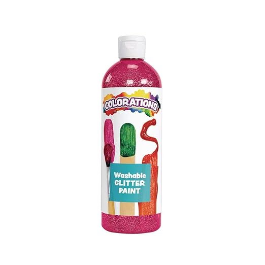 Colorations Washable Glitter Paint, 16 fl oz, Magenta, Non Toxic, Vibrant, Bold, Kids Paint, Craft, Hobby, Fun, Art Supplies