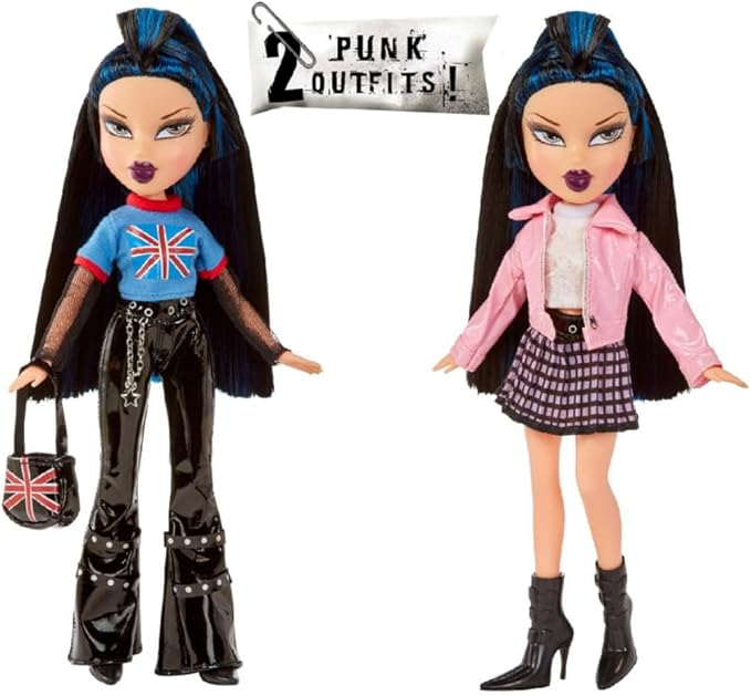 Bratz Pretty ‘N’ Punk Jade Fashion Doll with 2 Outfits and Suitcase, Collectors Ages 6 7 8 9 10+