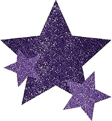 Amscan Stars Assorted Sizes Glitter Self-Adhesive Body Jewelry, 1, Purple