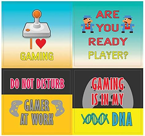 Creanoso Fun Gamer Stickers for Gamers (10-Sheet) – Colorful Gift Funny Stickers – Awesome Stocking Stuffers Gifts for Gamers, Console Players, Adult Men Teens – Gaming Tournament Giveaways