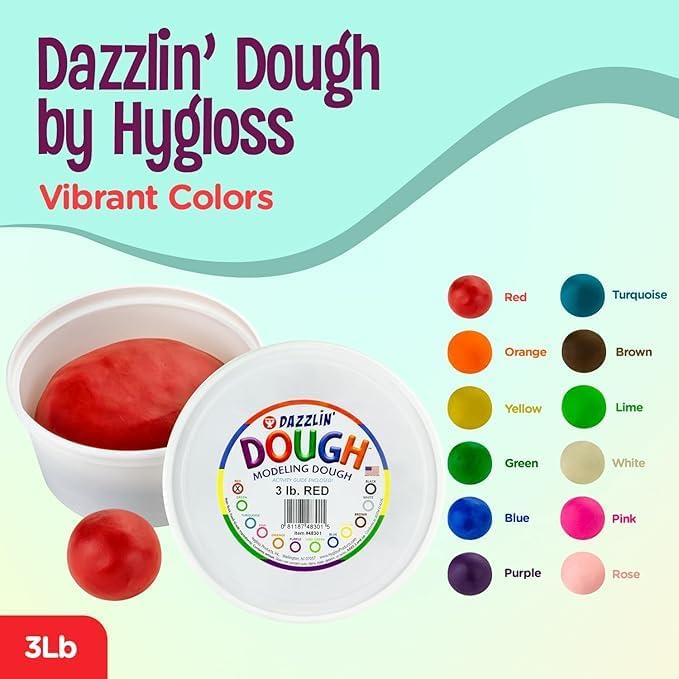 Hygloss Play Modeling Dough - Pink and Red Dough Unscented - Safe & Non-Toxic for Kids Arts & Crafts - Party Favors – Valentine’s and Classroom Supplies - 6lb Total
