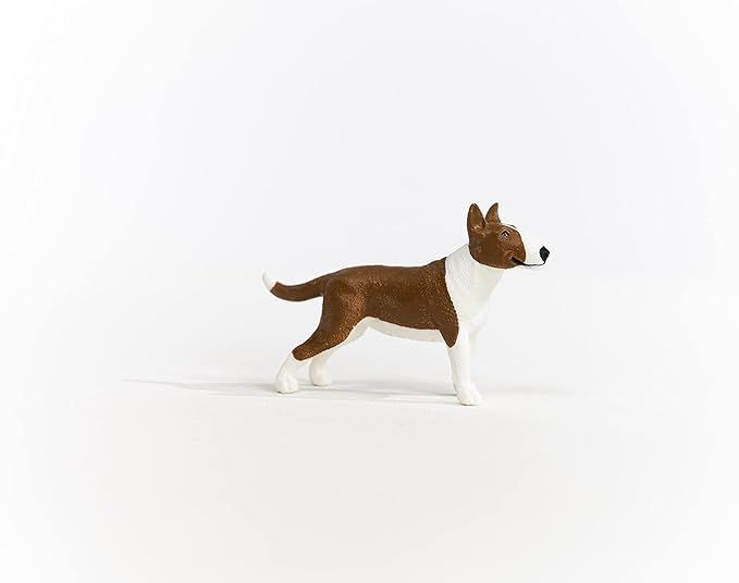 Schleich Farm World, Cute and Realistic Dog Toy Animals for Boys and Girls, Bull Terrier Dog Figurine, Ages 3+