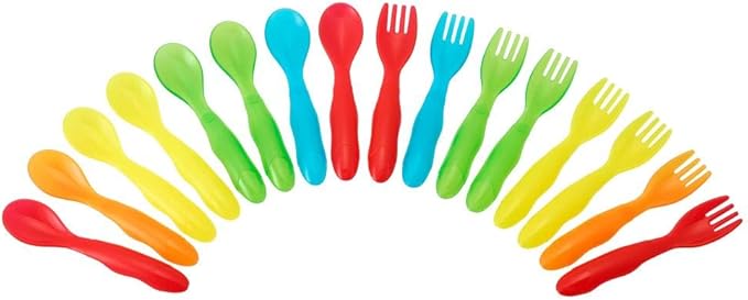 TOMY The First Years Take & Toss Flatware for Kids, 16 pieces, multicolor