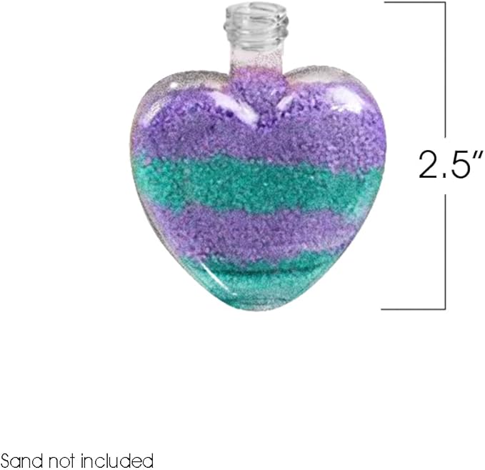 Valentine’s Day Sand Art Heart Necklaces - Set of 36 - Valentines Day Bulk Crafts for Kids with Cords in 4 Colors - Valentines Day Sand Art Gifts for Kids and Classroom Favors - Sand Sold Separately