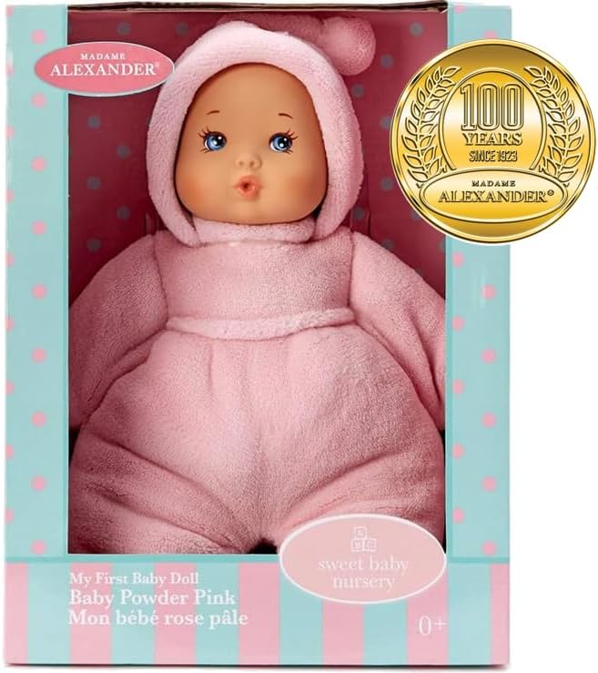Madame Alexander 12-Inch My First Baby Doll, Powder Pink, Light Skin Tone