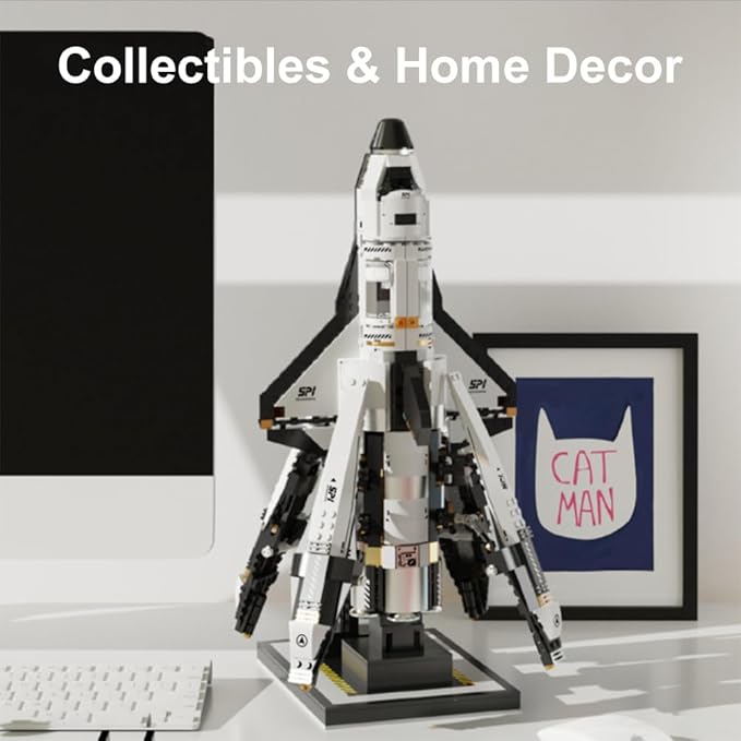 kowkis Space Shuttle Building Blocks Kits,Creative Collectible Display Spaceship Model Building Sets, Present Toy for Adults, T2001(1274 Pcs)