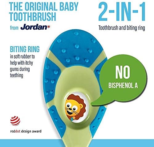 Jordan* ® | Step 1 Baby Toothbrush | 0-2 Years, Soft Bristles, BPA Free | 4 Pack