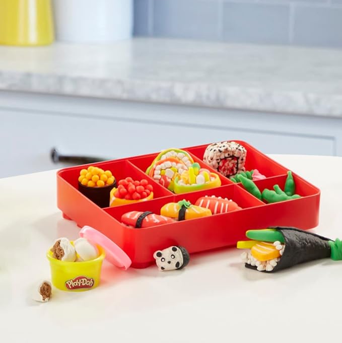 Play-Doh Kitchen Creations Sushi Play Food Set for Kids 3 Years and Up with Bento Box and 9 Non-Toxic Cans, E79155L0