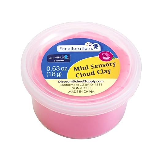 Excellerations Mini Cloud Clay Set of 5, .63 oz Each - Party Favors, Sensory Toys for Kids, Fidget Kit