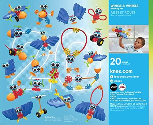 K'NEX Kid Wings & Wheels Building Set - 65 Pieces - Ages 3+ - Preschool Educational Toy