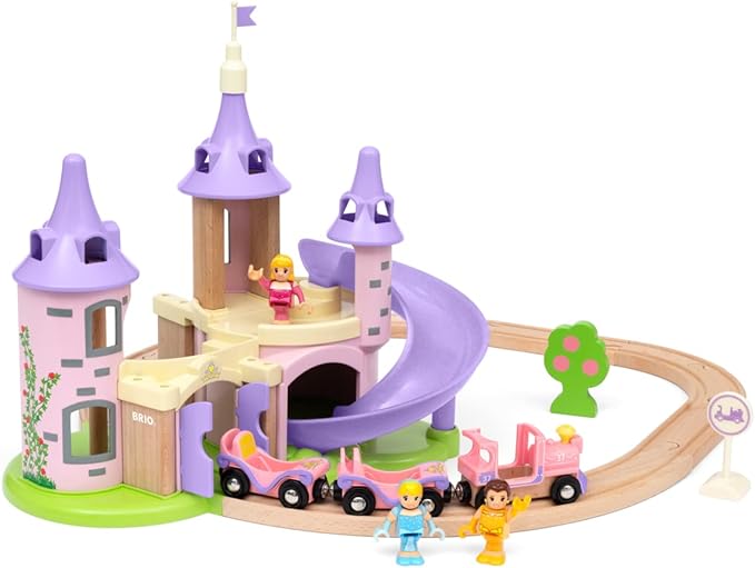 Brio Disney Princess Castle Set - Enchanting Wooden Train Adventure | Includes Classic Disney Princesses | Compatible with All BRIO Railway Toys | FSC-Certified Materials | Ideal for Children Aged 3+