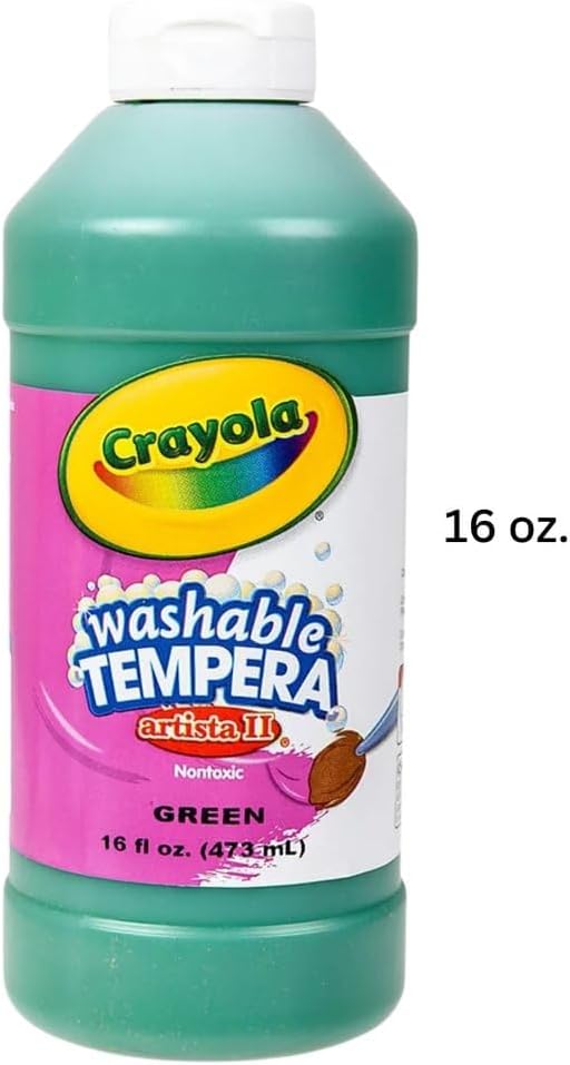Crayola Artista II Washable Tempera Paint, Pint, Green