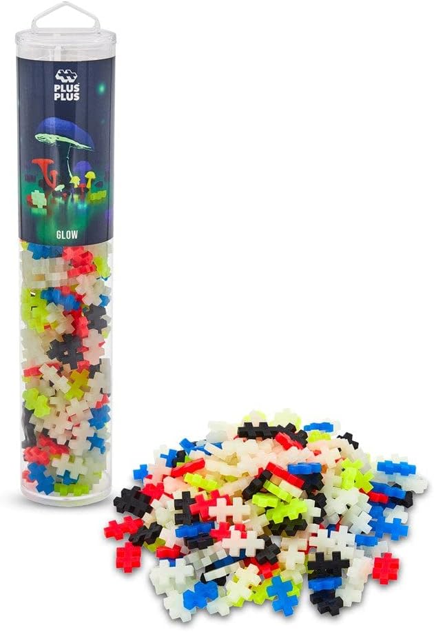 Plus-Plus - Glow Colour Mix - 240 Pieces - Creative Play, Building Blocks, Building, Developing Toys for Kids, STEM, STEAM, Produced in Denmark