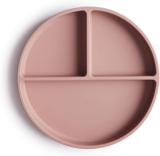 mushie Silicone Suction Plate | BPA-Free Non-Slip Design (Blush)